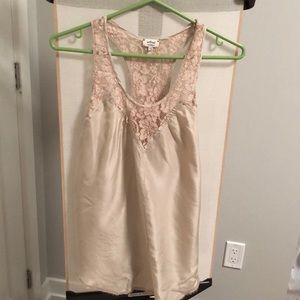 Aritzia Wilfred silk lace racerback tank